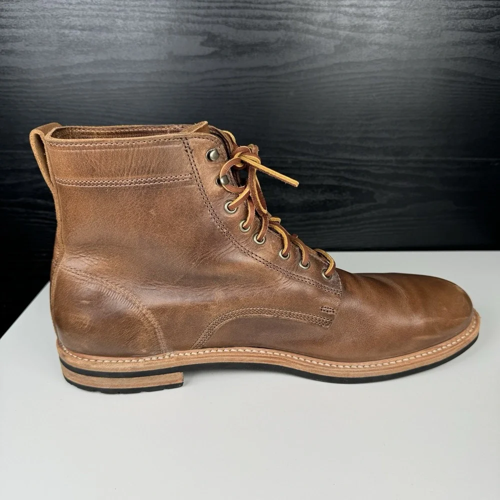 Rancourt & Co. x Taylor Stitch Moto Boot Leather Brown - Men's 14 D